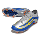 Chuteira Campo Nike Air Zoom Mercurial Vapor 16 Elite FG Cinza e Azul R9